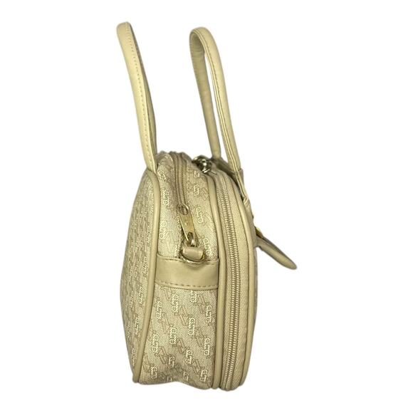 Via Prima Small structured Top Handle Handbag Neutral beige brown gold hardware - Picture 9 of 10